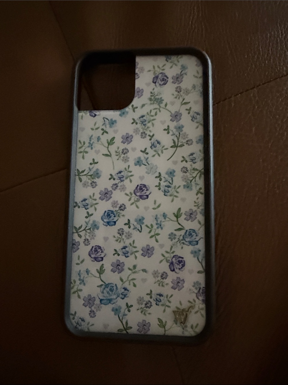 Wildflowers Blue and White Floral Phone Case with Green Accents